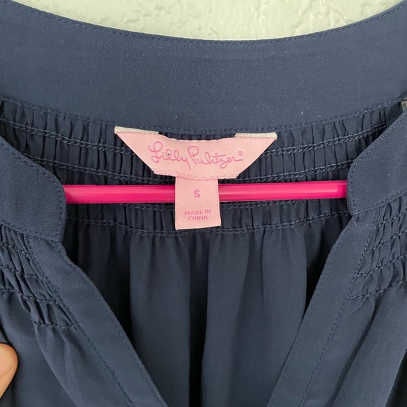 Lilly Pulitzer Cold Should Silk Long Sleeve Blouse Small - Picture 4 of 7